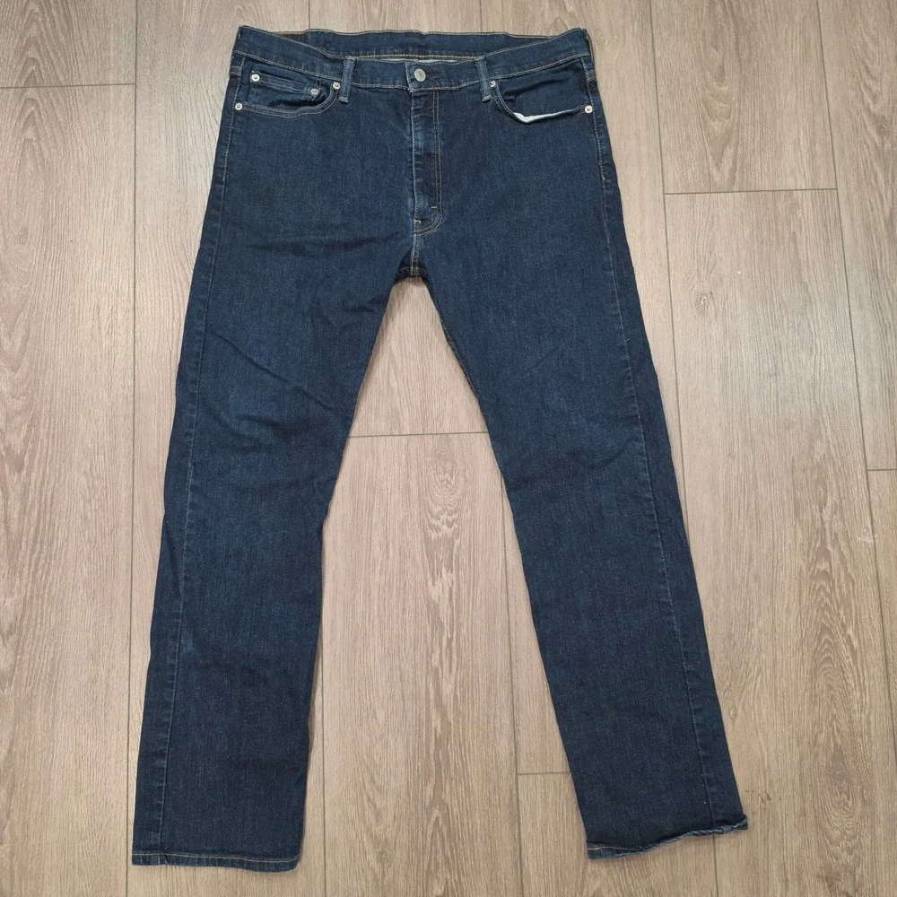 Levis 513 Slim Straight Jeans Mens 38x32 Dark Wash Blue Denim 08513-0183